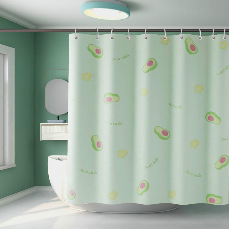 Shower Curtain Sanitary Partition Door Curtain Shower Curtain Fabric Waterproof and Mildew Proof Shower Curtain
