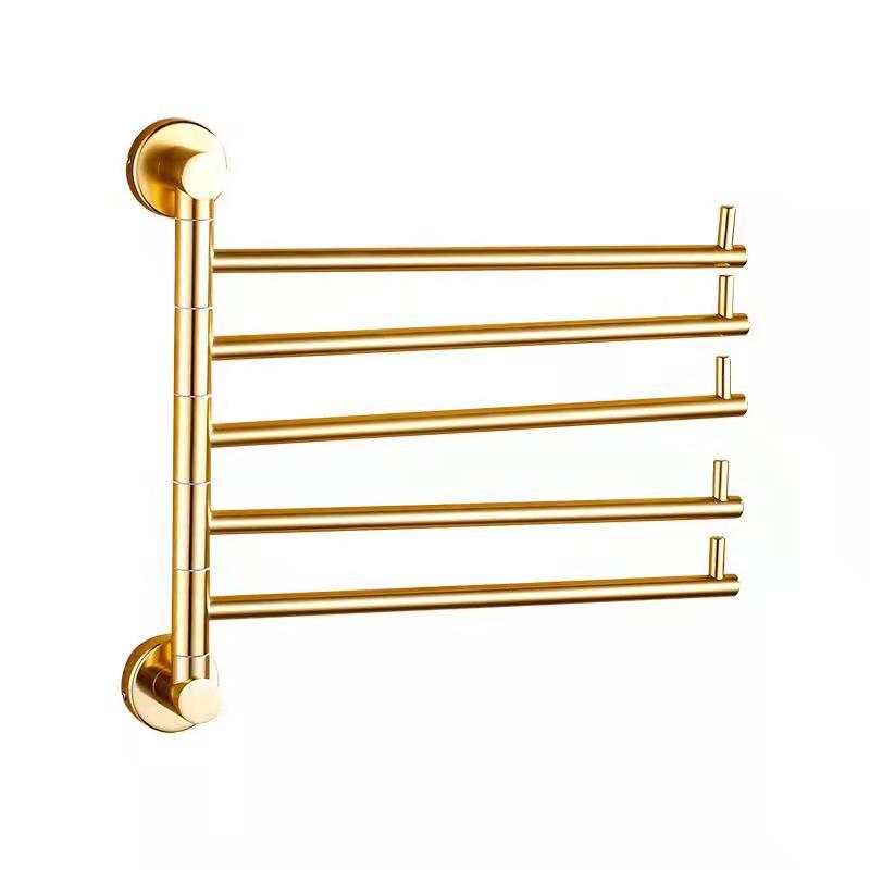30cm Golden Rotatable Five-bar Towel Rack Towel Bar Towel Rack Bath Towel Rack Bathroom Accessories Kitchen Towel Rack