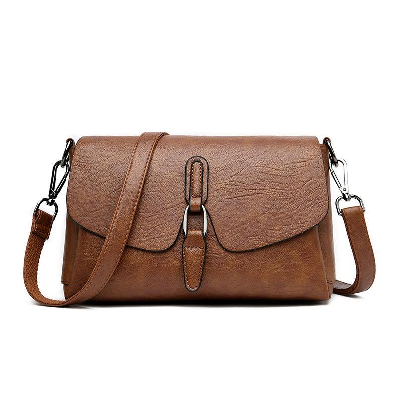 Real Cowhide Women Leather Bag Casual Female Crossbaby Bag Portable Multi-Layer Large Capacity Soft Surface Two Belts 5 Colors Removable Belt