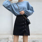 Sexy Strappy Skirt High Waist A-line Skirt College Style Slim Skirt Bag Hip Summer Mini Skirt