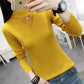 Pofulove Women Turtleneck Pullover Tops Slim Knit jumper Hollow Gauze Sweater Winter blue