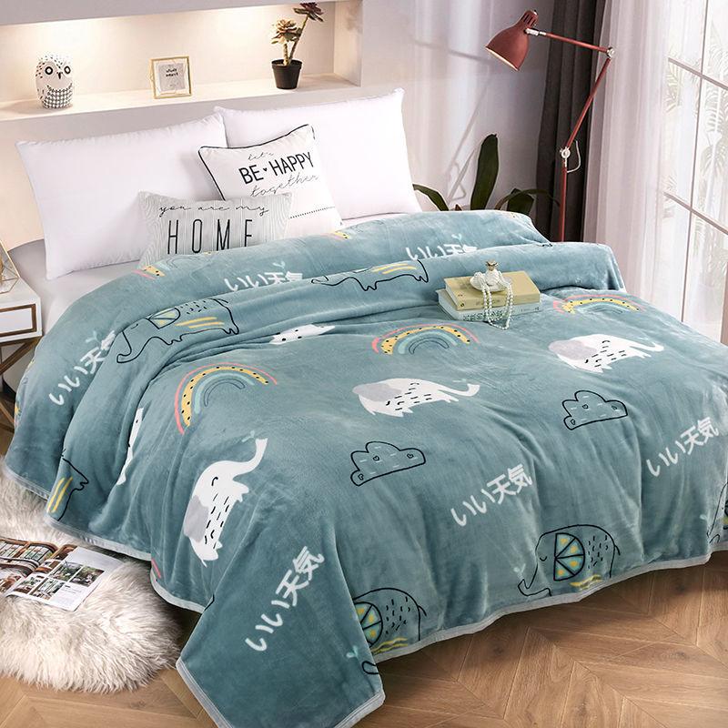 Coral Fleece Soft Blanket on The Bed Double-sided Plus Fleece To Keep Warm Breathable Plush Bedspread Bed Sheet Sofa Decoration Blanket Nap Blanket