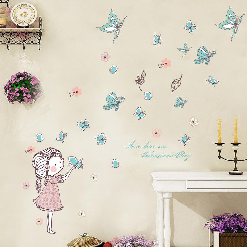 [Wall sticker] DIY cartoon butterfly wall stickers flowers beautiful girls wall decals kids rooms be