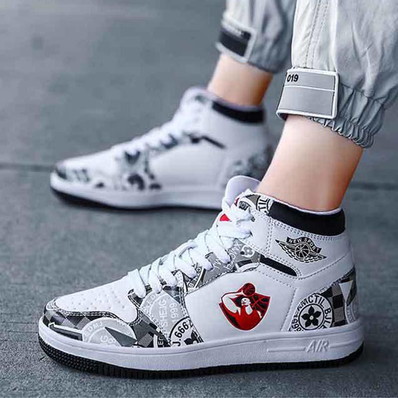 Graffiti Basketball Shoes for Men Comfortable Breathable Shoes Couples Waterproof Sports Shoeses