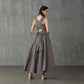 Cross Back Linen Dress, Drawstring Waist Slim Temperament Large Swing Skirt,maxi Dress, Sleeveless Dress, Layered Linen Dress, Apron Dress