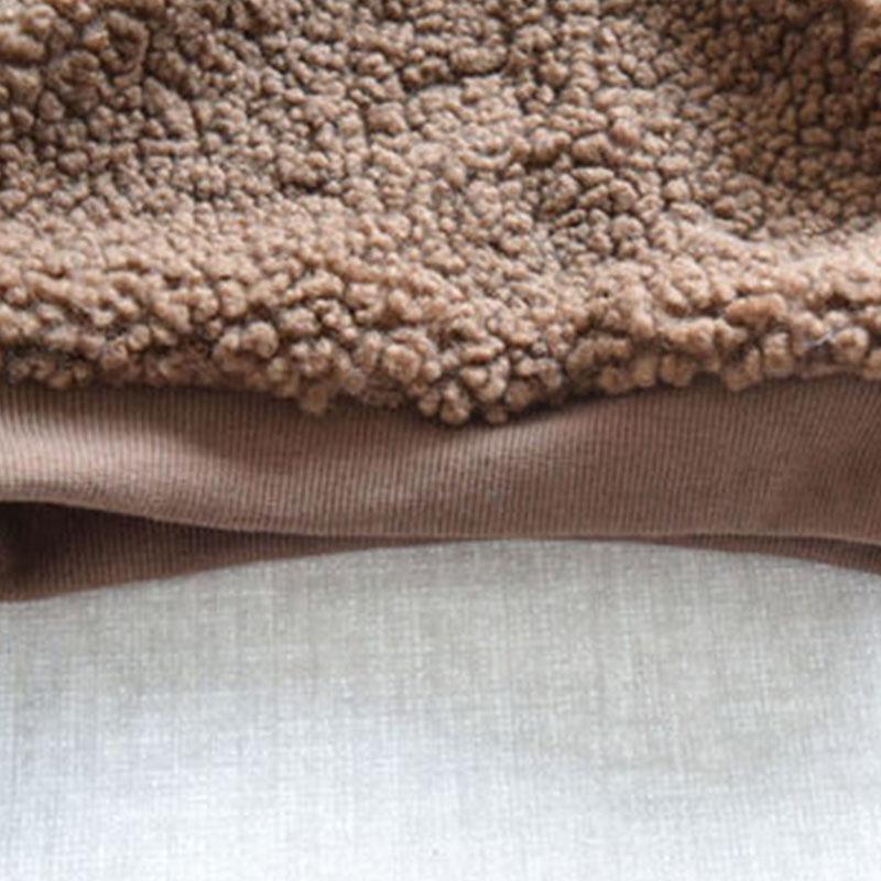 Children's Cotton-padded Clothes Suits Boys and Girls Winter Clothes Plus Fleece Sweater Autumn and Winter Two-piece Suit