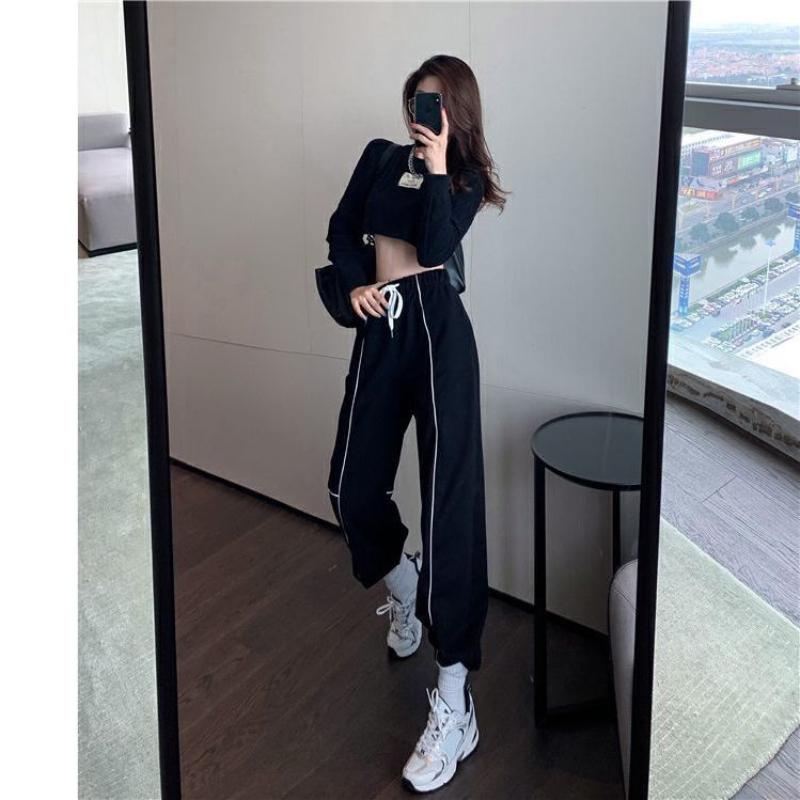 Sports Pants Female Students Spring and Summer Loose Straight Leg Harem Pants Wearing Thin Casual Pants