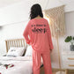 Spring Autumn Pajamas Set Modal Long Sleeve Moon Printing Pyjama Suit Ladies Loose Large Size Home Wear Outer Wear Suit