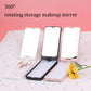 USB Rechargeable LED Makeup Mirror Folding Light Convenient Ladies Portable Rotating Storage Vanity Mirror