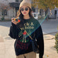 Christmas Sweater Women Fall Winter Retro Embroidery Pattern Pullover Sweater All-match Fashion Jacket Outer Wear