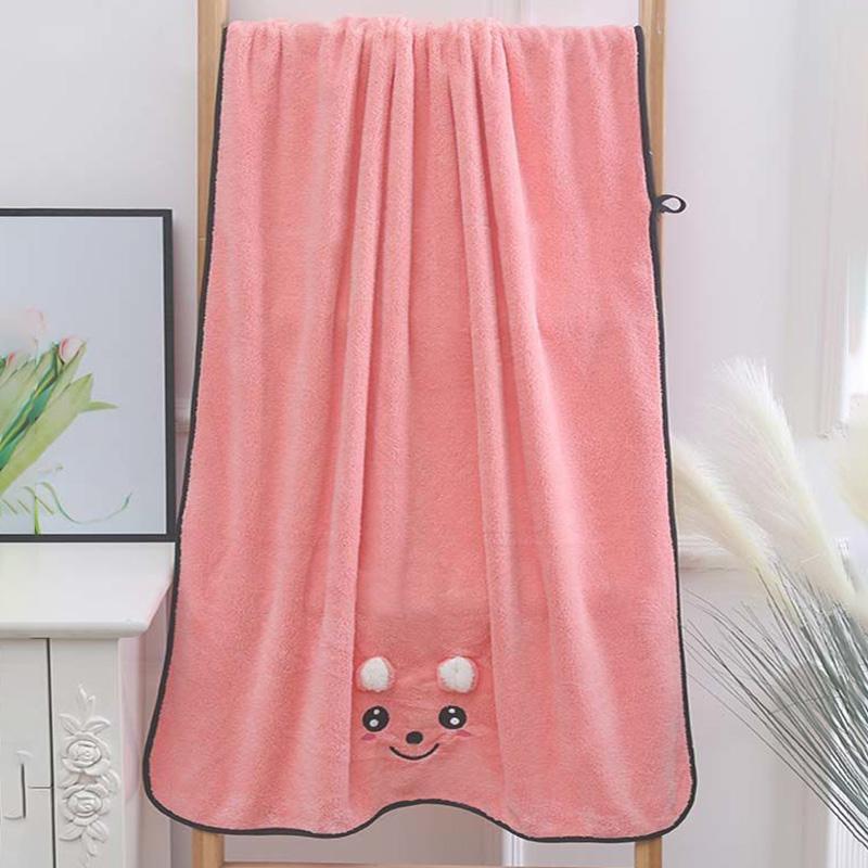 Flannel Soft Bath Towels Bath Towels Cute Pure Cotton Absorbent Household Non-linting Bath Towels Skin-friendly Soft and Washable Without Fading
