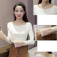 Pofulove matching slim round neck pullover long sleeve bottoming sweater women  flared sleeves color