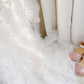 Girls White Fluffy Princess Dress Sequins Sweet Baby Summer Dress Mesh Short Sleeve Large Skirt Dress