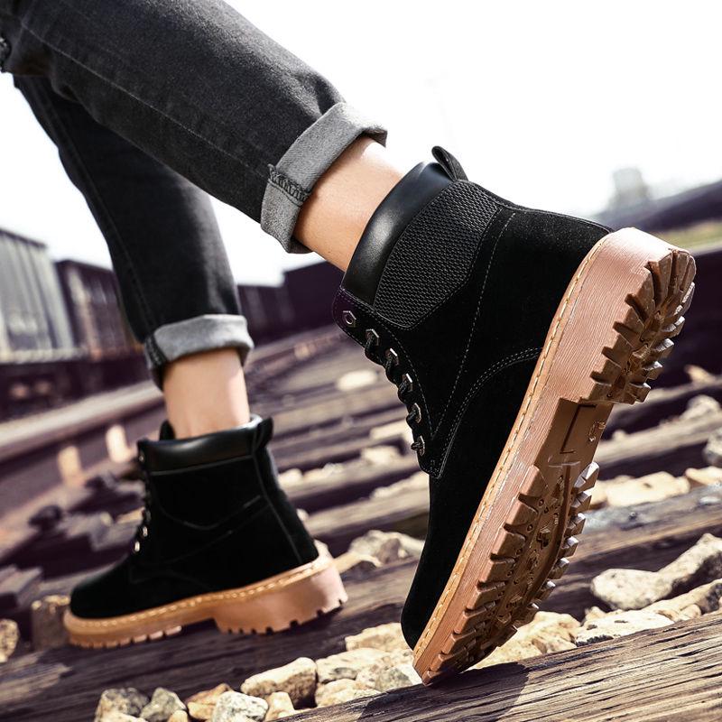 Autumn Martin Boots Men's High-top Shoes British Style Men's Leather All-match Motorcycle Boots