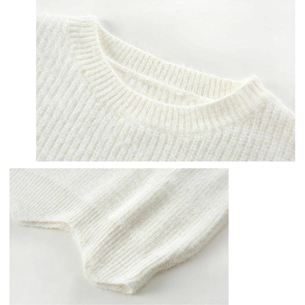 Winter Women Sweaters O-neck Lantern Sleeve Pullovers Loose Knitted Sweaters Jumper Tops