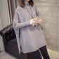 Autumn and Winter Long Bat Sleeve Sweater Half High Neck Knitted Loose Top Casual Large Size Women's Jacket