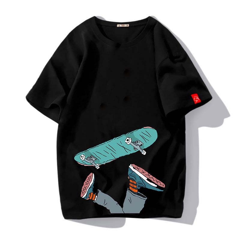 100% Cotton T-shirt Men's Short-sleeved Summer Clothes Trend Youth T-shirt