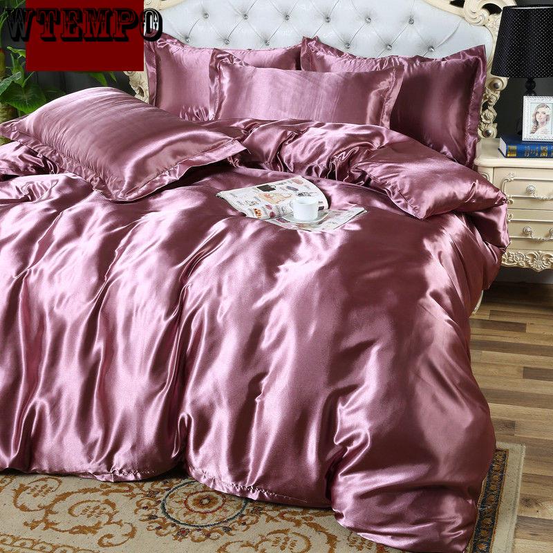 Satin Silk Fitted Sheet Elastic Solid Color Mattress Protector Bed Sheets Silk Solid Color