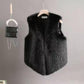 Faux Fur Waistcoat Women's Short Imitation Rex Rabbit Fur Waistcoat Slim and Thin Fur Vest Waistcoat Keeps Warm and Comfortable