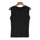Summer Women Tops Solid Color Blouses Slim Sleeveless Tee Shirt Plus Size White T-Shirt Female Knitted Stretch Top