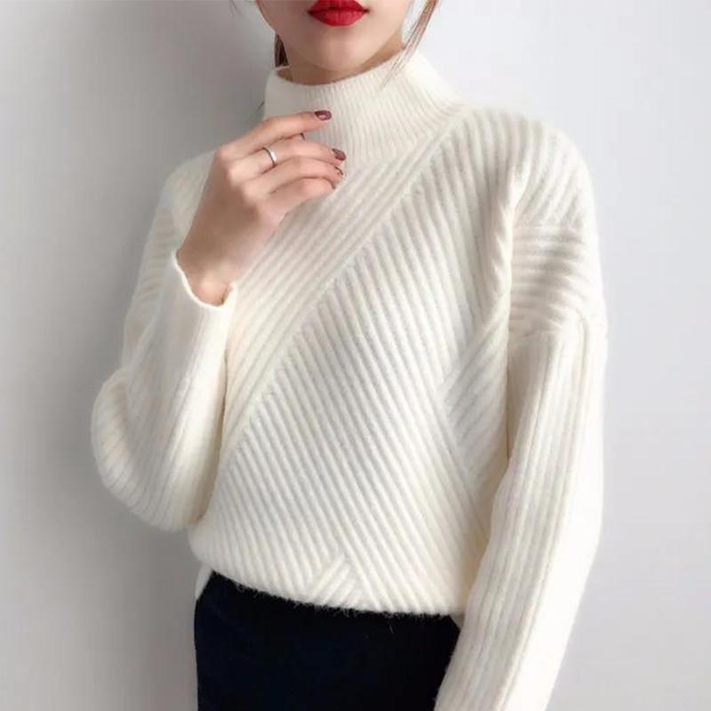Turtleneck Sweater Women Loose Lazy Style Autumn and Winter Pullover Long-sleeved Thickened Student Bottoming Sweater
