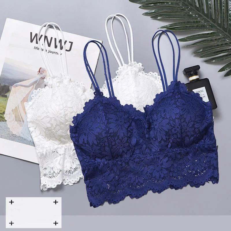 Two-piece Japanese Thin Section Anti-glare Skin-friendly Breathable All-match No Steel Ring Lace Camisole Tube Top Wrap Bra