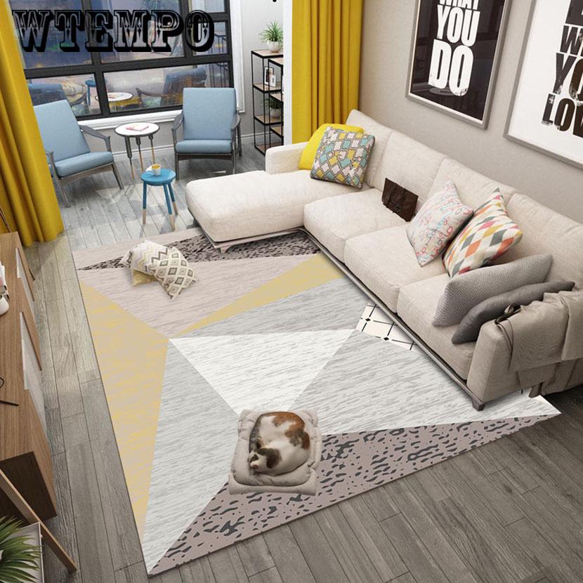 Geometric Rugs for Living Room Crawling Mat Bedroom Coffee Table Home Area Carpet Washable