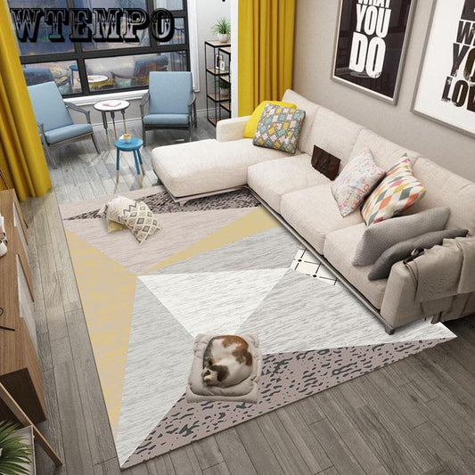 Geometric Rugs for Living Room Crawling Mat Bedroom Coffee Table Home Area Carpet Washable