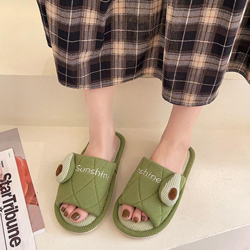 Slippers Women's Linen Slippers Cute Fruit Slippers Home Non-slip Cotton Linen Lovers Children Floor Slippers