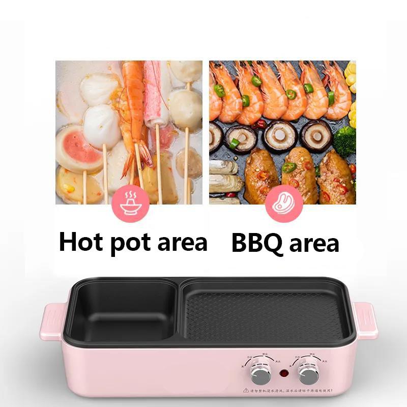 1360W 5 Person Multi-purpose Grill Pan Smokeless Fried Steak Pan Heat Pot BBC Machine Nonstick Pot for Family