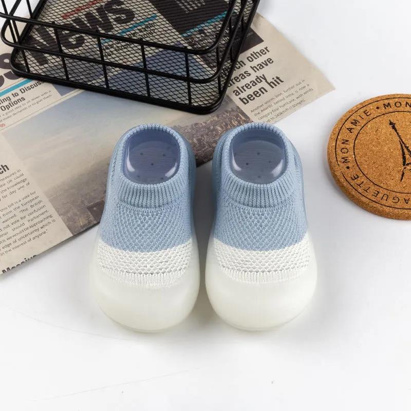 Baby Toddler Shoes 0-3 Years Old Boys and Girls Shoes Summer Mesh Color Matching Breathable Thin Rubber Soft Sole