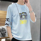 Oversized Youth T-shirt Summer Cartoon Camera Print Shirt Korean Trendy O-neck Short Sleeve Casual Pullover Men Clothing