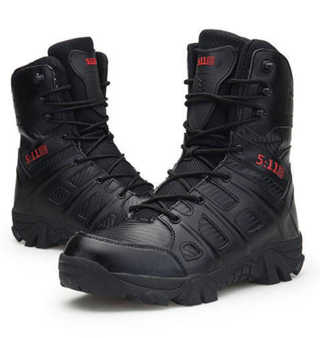 Men Tactical Military Boots Winter Leather Waterproof Desert Combat Army Work Shoes Mens Ankle Boot