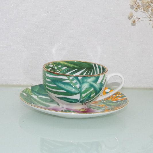 High-end Coffee Cup Mascot European Bone China Home Coffee Cup and Saucer Set British Afternoon Tea Cup Luxury Gift