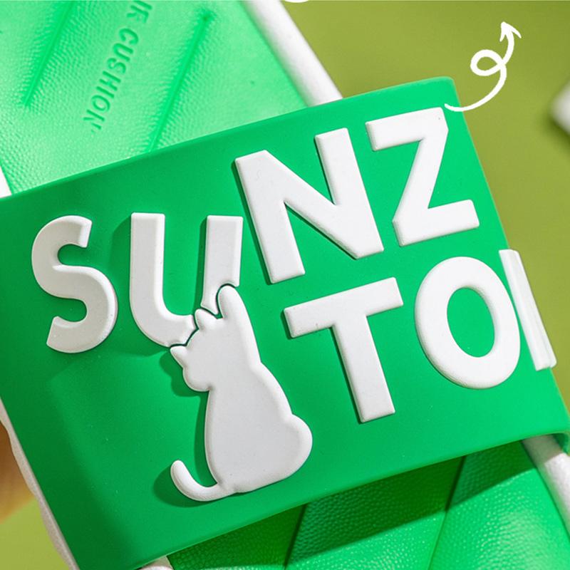 Ladies Sandals and Slippers Couples Cute Cartoon Non-slip Bathroom Bath Indoor Home Outing Slippers Men's Beach Shoes