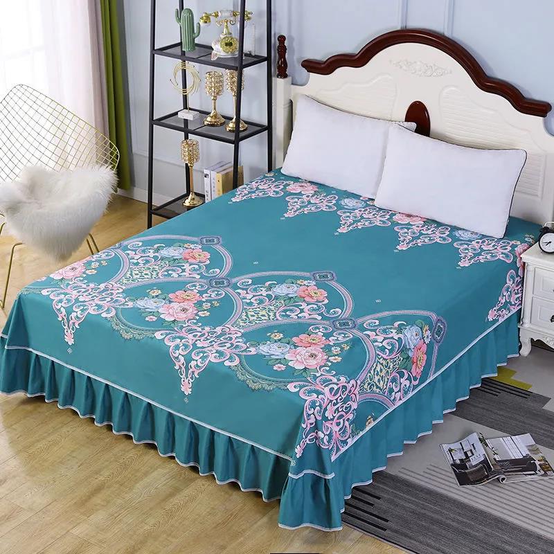 Princess Style Brushed Cotton Mattress Cover Double Mattress Simmons Non-slip Protective Cover