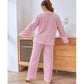 Women's Velvet Pajamas Set Thickened Oversize 6XL Warm Suit Long-sleeved Round Neck Vertical Striped Homewear Out Wear Loose Pajamas Two-piece Set