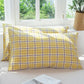 48*74cm Cotton Pillow Case Skin-friendly Washed Cotton Pillow Case Fashion Check Double Pillow Case