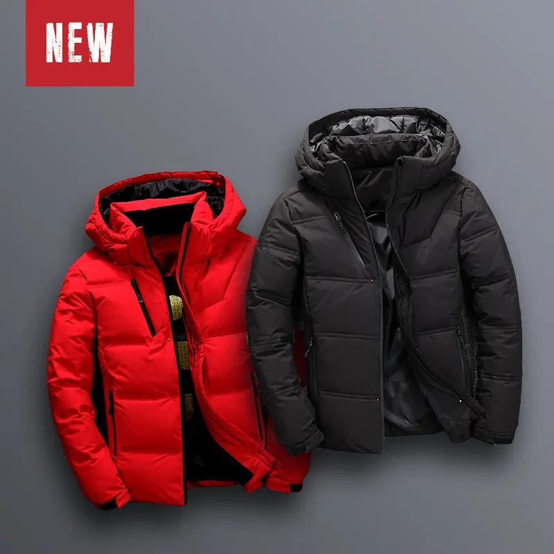 Men's Down Jacket Autumn and Winter Short Thick Bread Jacket Outdoor Youth White Duck Down Warm Jacket