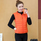 Round Neck Down Cotton Vest Women's Short Light Thin Autumn and Winter Thin Cotton Waistcoat Waistcoat Bread Cotton Vest Jacket