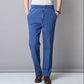 Summer Thin Middle-aged and Elderly Men's Stretch-waist Jeans Loose High-waist Straight-leg Cotton Casual Jeans