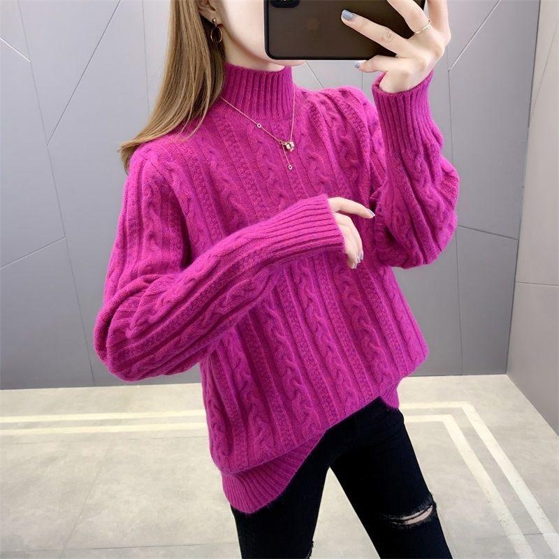 Sweaters Women Turtleneck Pullovers Female Knitted Oversize Sweater Long Sleeve Autumn Winter Bottoming Tops Basic Office