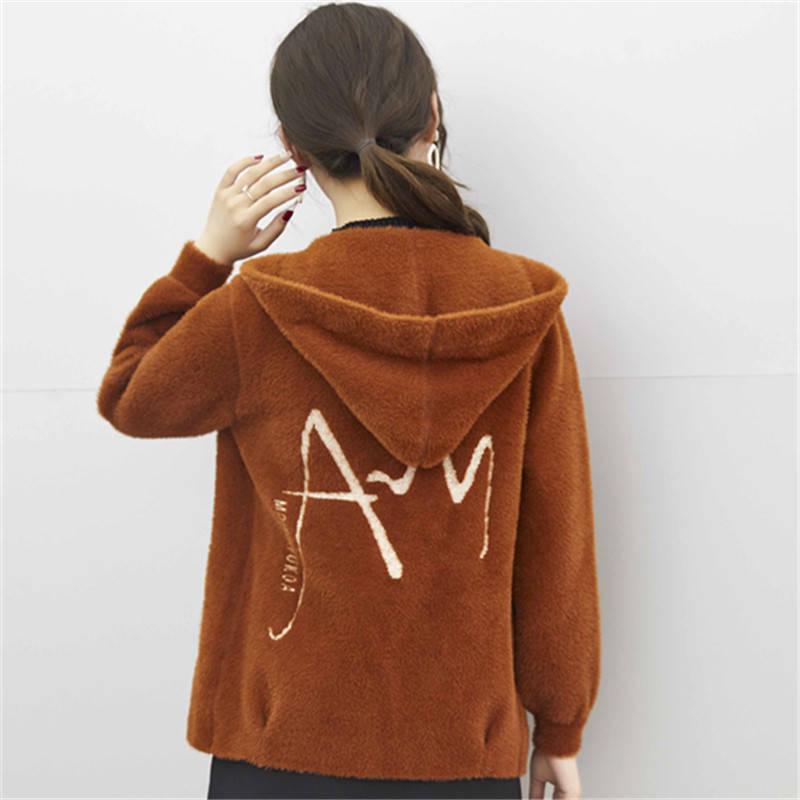 Autumn and Winter Korean Loose Coat Cardigan Hooded Sweater Women Thick Sweater All-match