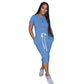 Women Casual Dress Summer Short Sleeves Sports Solid T-Shirt Comfortable Calf-length Dresses