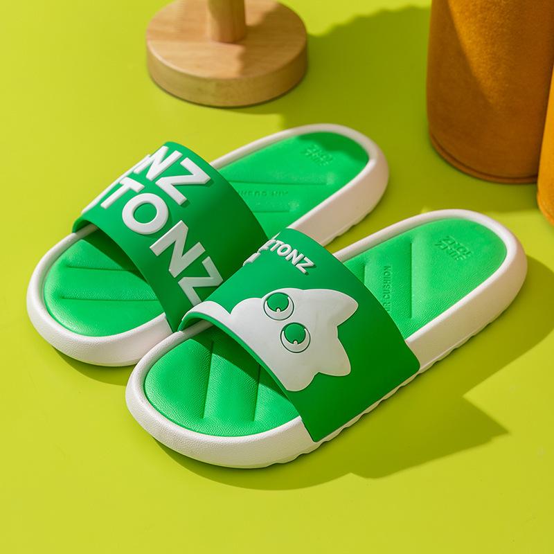 Soft Sandals and Slippers for Summer Couple Cute Cartoon Non-slip Bathroom Bath Indoor Home Outing Slippers for Men