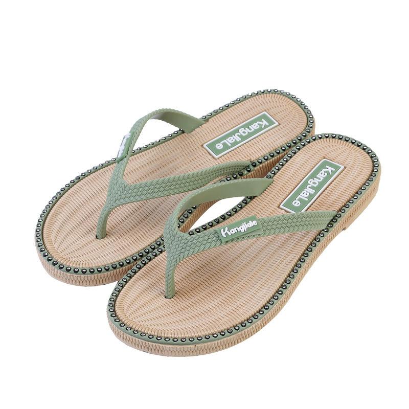 Slippers Women's Outer Wear Sandals Flip Flops Summer Casual Fashion Flat Feet Flat Heels Non-slip One Size Smaller