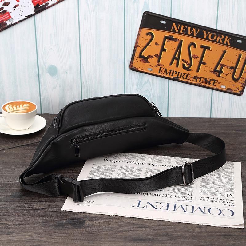 Waist Bag Men's Waterproof Black Multi-function Rivet Crossbody Outdoor Sports Travel Shoulder Bag
