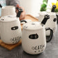 Simple Ceramic Cup Household Breakfast Cup Personality Mug Ceramic with Valentine's Day Gift Office Mugs Coffee Cups KEDICAT