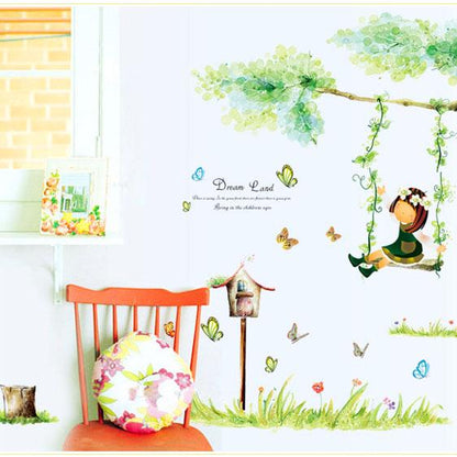 TV background living room romantic bedroom decoration removable TV background wall swing girl
