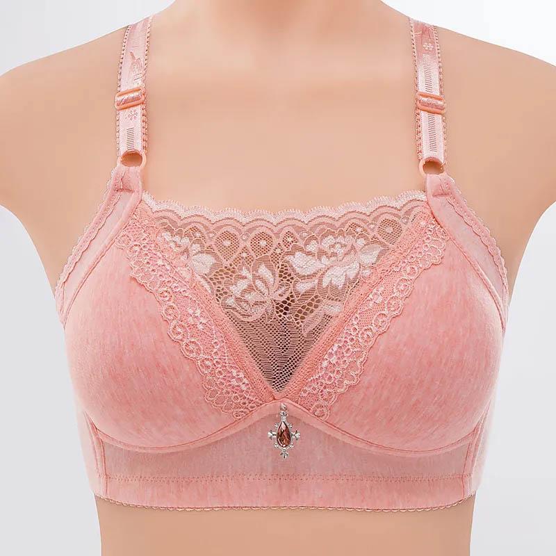 Ladies Large Size Thin Full Cup No Steel Ring Sexy Lace Bra Gather Adjustable Tube Top Anti-Sagging Bra
